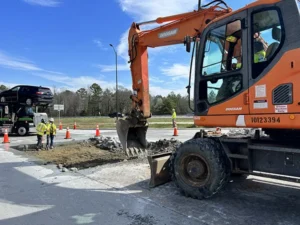 Orange Excavator Vehicle