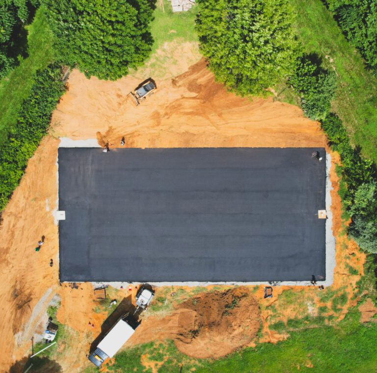 birds-eye view of an unfinished sport construction