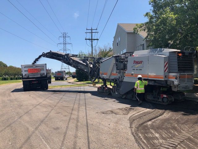 asphalt paving milling roadway