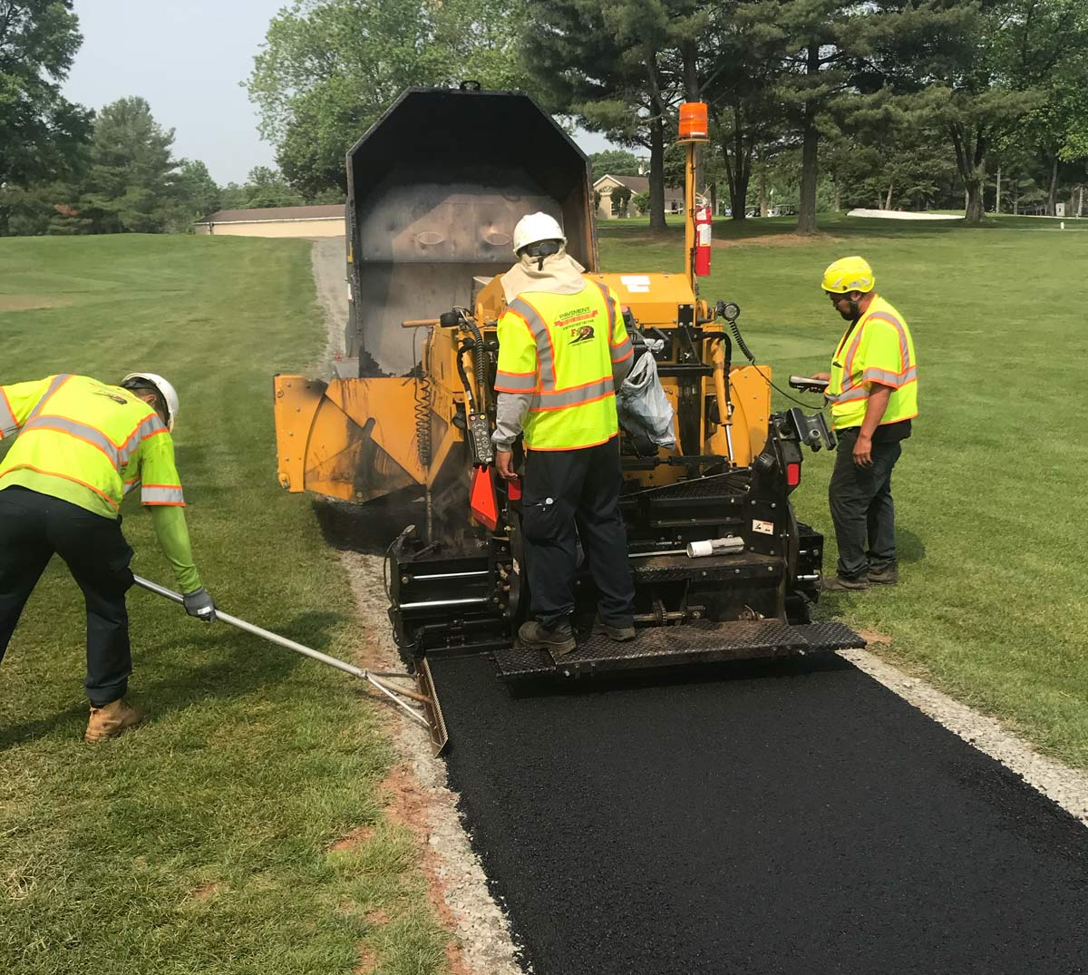 Finley Asphalt crew paving road